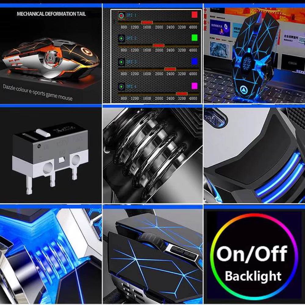 Gaming Keyboard and Mouse Combos Backlit RGB LED USB 104 Key Wired Mechanical Feeling Keyboard Mice for Gaming PC Laptop Office